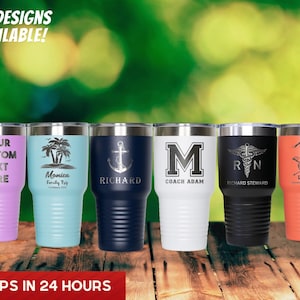 Insulated travel mugs, personalized coffee tumbler dentist doctor, stainless steel custom mug, Groomsmen Best men Cups, engraved travel cup