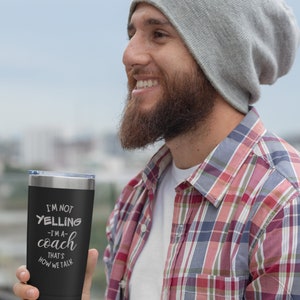 Coach Tumbler, Laser Engraved Tumbler, Coach Gifts, Stainless Steel Travel Mug, Coach Tumbler Designs, Insulated Coffee Mug, Funny Mugs