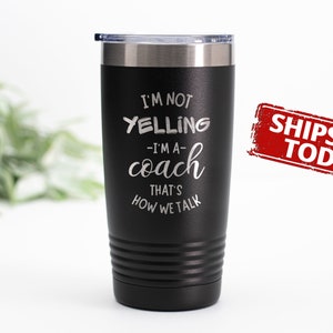 Coach Tumbler, Laser Engraved Tumbler, Coach Gifts, Stainless Steel Travel Mug, Coach Tumbler Designs, Insulated Coffee Mug, Funny Mugs