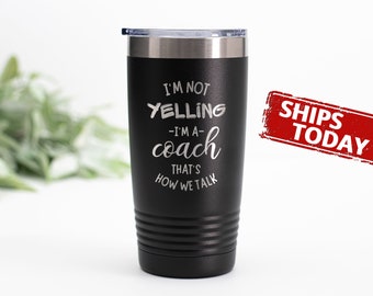 Coach Tumbler, Laser Engraved Tumbler, Coach Gifts, Stainless Steel Travel Mug, Coach Tumbler Designs, Insulated Coffee Mug, Funny Mugs P1