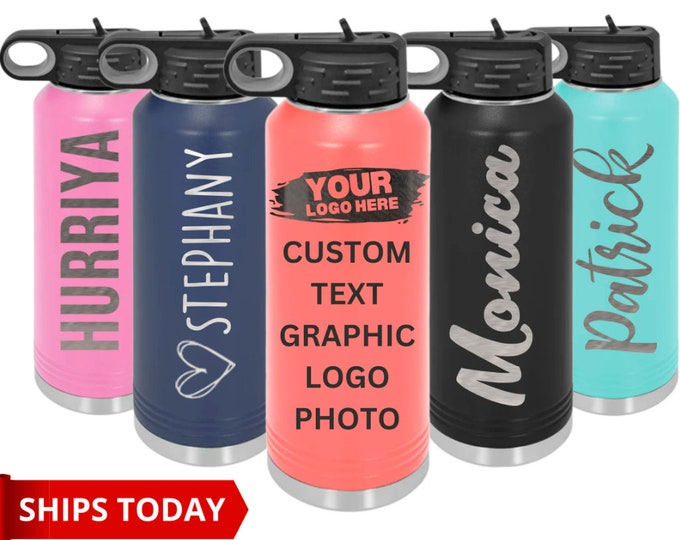 Engraved Water Bottles With Straw, Name Water Bottle, Personalized Insulated Water Bottle, Wedding Custom Water Bottle. These are 32oz.