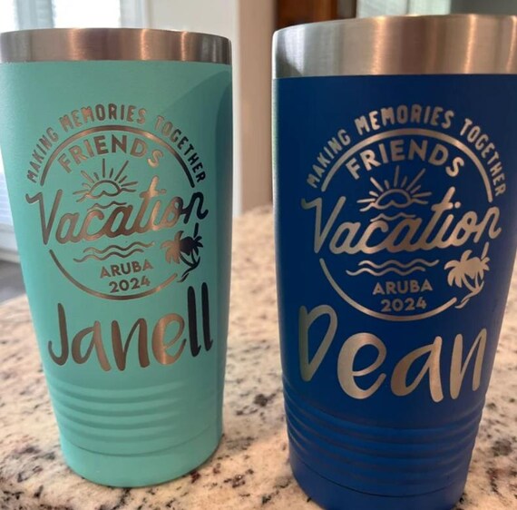 Personalized Vacation Tumbler, Family Vacation Cups, Beach Vacation Tumbler, 2025 Family Trip Gift Girls Trip Tumbler Bachelorette Mug L-301