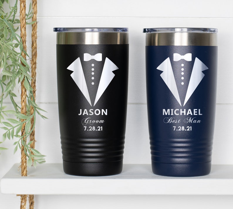 Custom Groomsman Tumbler Groomsman Gift Best Man Gift image 1