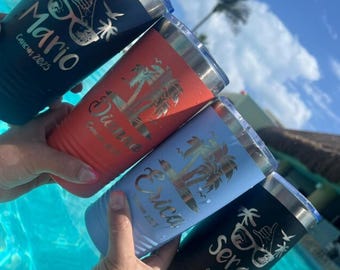 Personalized Family Trip Gift Girls Friends Trip Tumbler, Beach Vacation Gift, Friends Vacation Coffee Cup, Great Friends Tumbler With Lid