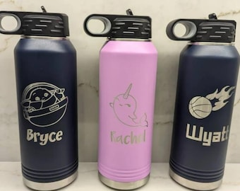 Engraved 32 oz Water Bottles, Personalized Insulated Water Bottle, Custom Water Bottle, Wedding Water Bottle, Name Water Bottle Tumbler