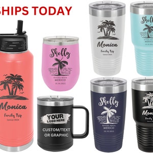 Personalized Vacation Tumbler, Family Vacation Cups, Beach Vacation Tumbler, 2023 Family Trip Gift, Girls Trip Tumbler Bachelorette Trip Mug