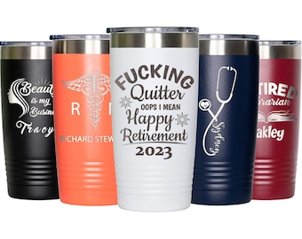 Custom Retirement Tumbler, Gifts for Coworker, Funny Mug Gift, Farewell Gifts for a Man for Woman, Funny Going Away, Coworking Leaving L-504