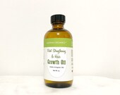 Organic Hair Growth Oil - Root Strengthening 4 OZ Thinning Hair Alopecia Hair Loss Rosemary, Peppermint, Cedarwood Adorani Organics