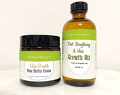 organic hair growth oil shea butter set 4 OZ alopecia hair loss and hair thinning rosemary peppermint cedarwood by Adorani Organics