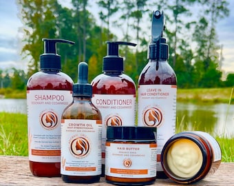 Organic Sulfate-free Shampoo + Conditioner +  Leave-In Conditioner + Growth Oil + Hair Butter