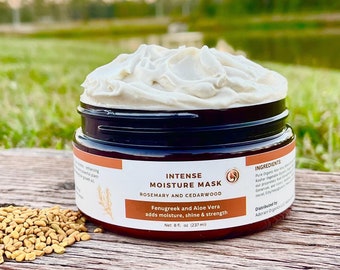 Conditioning Hair Mask, Extra Hydration, Fenugreek, Thickens Hair, Essential Oils for strength and growth, Rosemary, Cedarwood, Peppermint