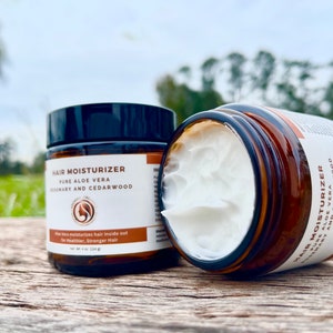 Organic Strengthening Hair Moisturizer | with Pure organic aloe vera, and essential oils of rosemary, peppermint by Adorani Organics