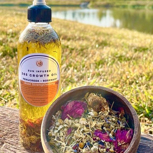 Infused Hair Growth Oil, longest infused includes Fenugreek, Rosemary, Saw Palmetto, Herbs | Promotes growth, for Thinning, baldness