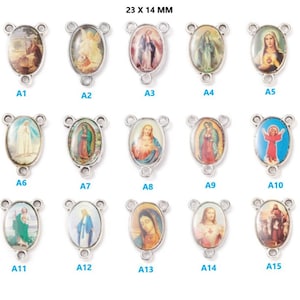 Rosary centers rosaries 23 x 14 mm double-sided identical 2 mm links, sold individually
