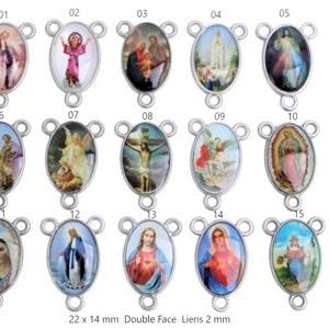 Rosary centers rosaries 22 x 14 mm double sided identical Links 2 mm, sold individually image 4