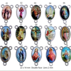 Rosary centers rosaries 22 x 14 mm double sided identical Links 2 mm, sold individually image 2