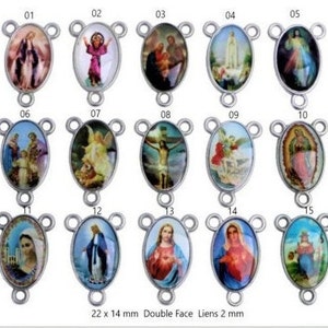 Rosary centers rosaries 22 x 14 mm double sided identical Links 2 mm, sold individually image 3