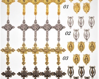 Kit Rosaries , Sets to choose from = Colors Gold 01 , Antique Silver 02 , Antique Gold 03 , Bronze 04