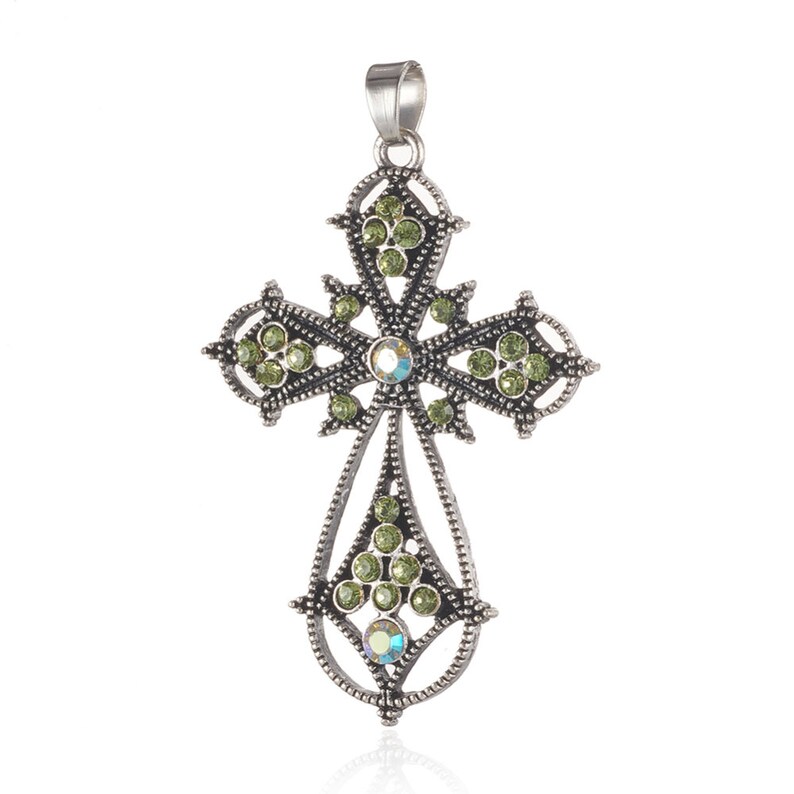 Chaîne Pendentif Croix Avec Strass Noir Signée SCOOTER Paris - État Occasion
