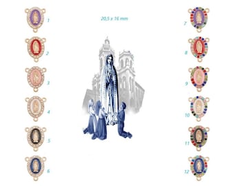 x 1 Center rosaries with rhinestones Virgin of Guadalupe, superb colors to choose from low price for making tens of rosaries