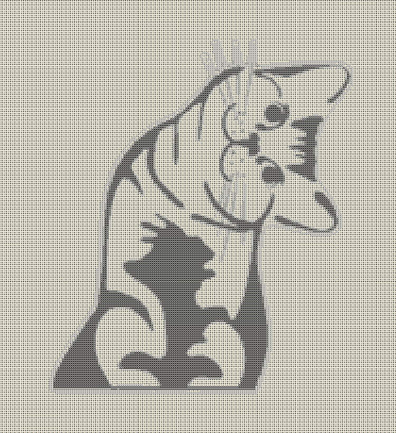 CatBlack and WhiteCross stitch patternPDF instant download Etsy