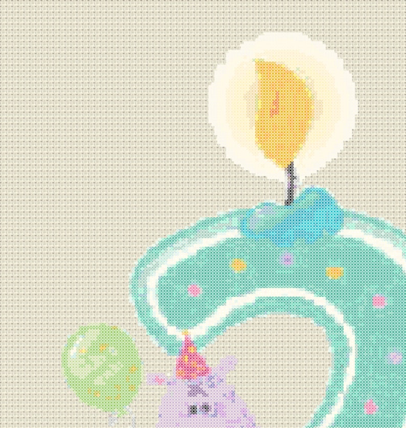 Kits Counted Cross Stitch Pattern Happy Birthday Two Years Grille Point De Croix Compt U00e9 Anniversaire Deux Ans Kits How To