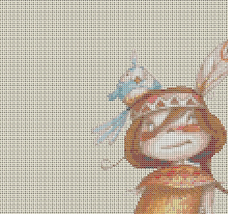 Counted Cross Stitch Pattern Indian Apache Children Grille Point De Croix Compt U00e9 Enfants Indienne Apache Et Son Oiseau Bleu Sewing Fiber Sewing Needlecraft Leadcampus Org