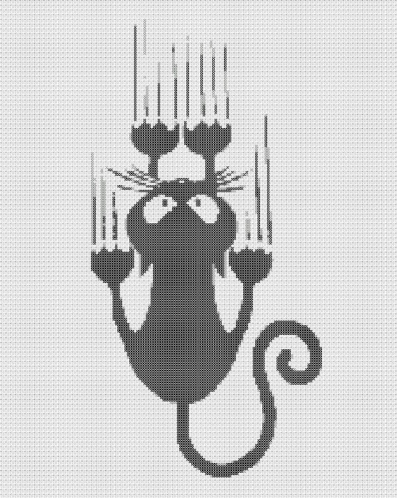 Cat Cross Stitch Pattern Pdf Instant Download Chat Grille Etsy