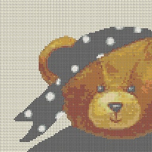 Pirate Teddy bear-Kids-Cross stitch pattern-PDF instant download / Pirate nounours-Enfants-Grille point de croix-PDF instantané image 3