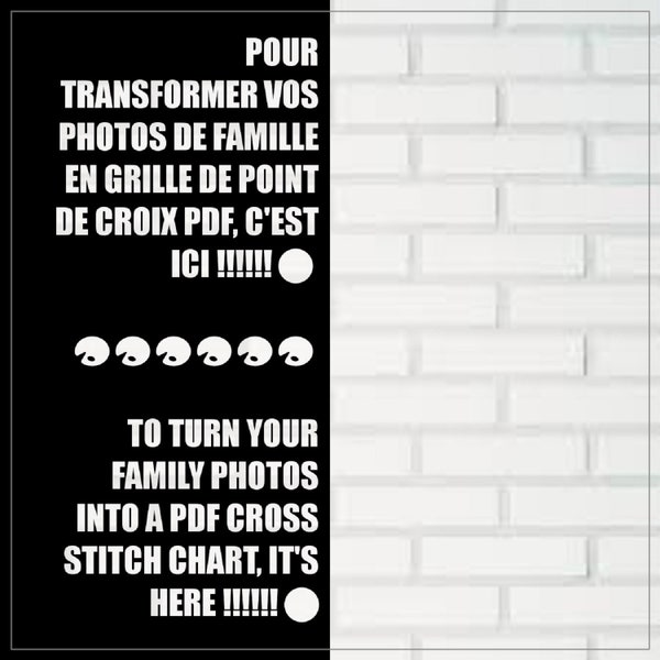Transform your family photos into a cross stitch pattern / Transformer vos photos de famille en grille de point de croix