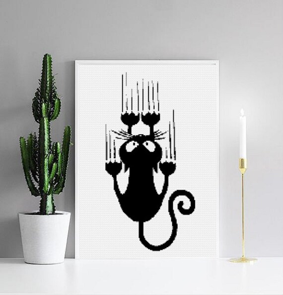 Cat Cross Stitch Pattern Pdf Instant Download Chat Grille Etsy
