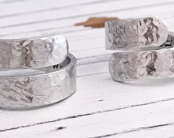 I Am Enough Hammered Secret Message Inspirational Aluminum Wrap Ring, I Am Enough Inspirational Ring, Motivational Ring, Silver Wrap Ring