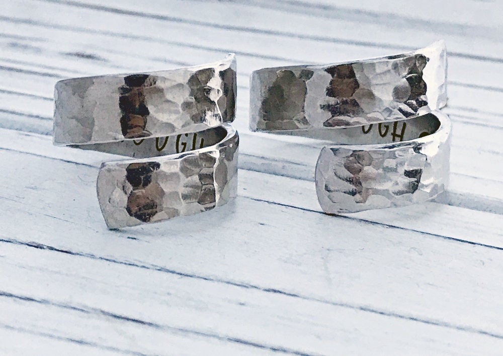 I Am Enough Hammered Inspirational Aluminum Wrap Ring / I Am Enough H…