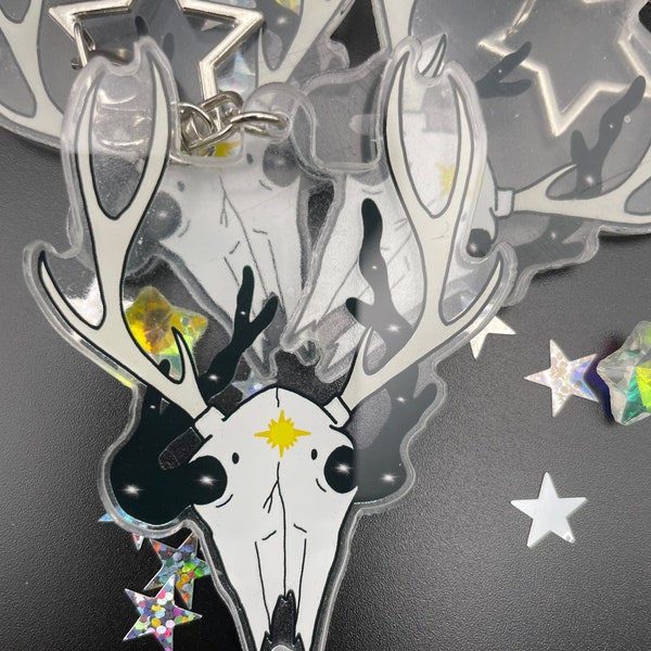 Celestial Deer Skull acrylic charm