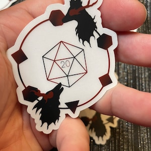Clear  D20 Hell Hound stickers