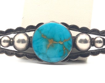 Fred Harvey Era Turquoise and Sterling Silver Pin
