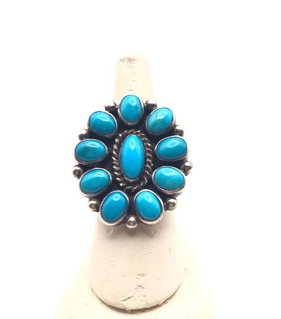 Navajo Arts and Crafts Guild Sterling Silver and Sleeping Beauty 