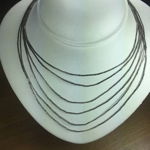 Vintage 6 Strand Liquid Silver Necklace