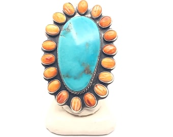 Navajo Micro Inlay Ring, Clayton Tom, Multi Stone and