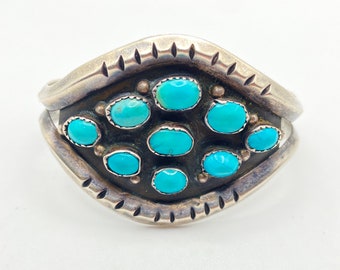 Gilbert Ortega Enterprises Turquoise and Sterling Silver Cuff Bracelet