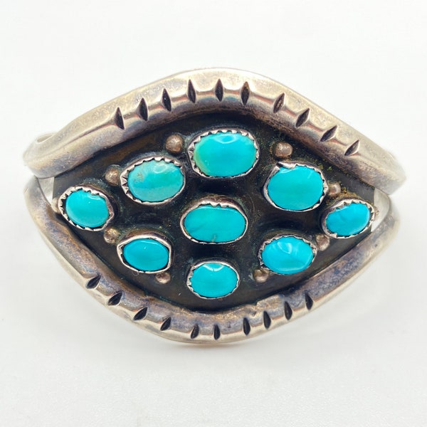 Gilbert Ortega Enterprises Turquoise and Sterling Silver Cuff Bracelet