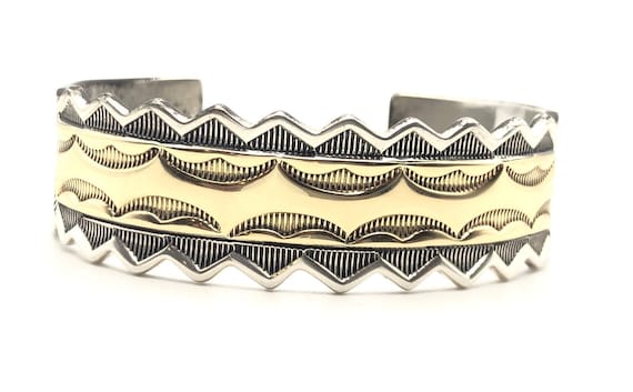 Marc James Navajo Native American Sterling Silver Huge Bracelet Marc James Navajo Native American Sterling Silver Huge Bracelet