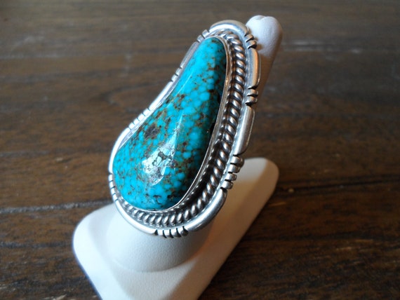 HUGE Lester Craig Navajo Sterling Silver and Turq… - image 3