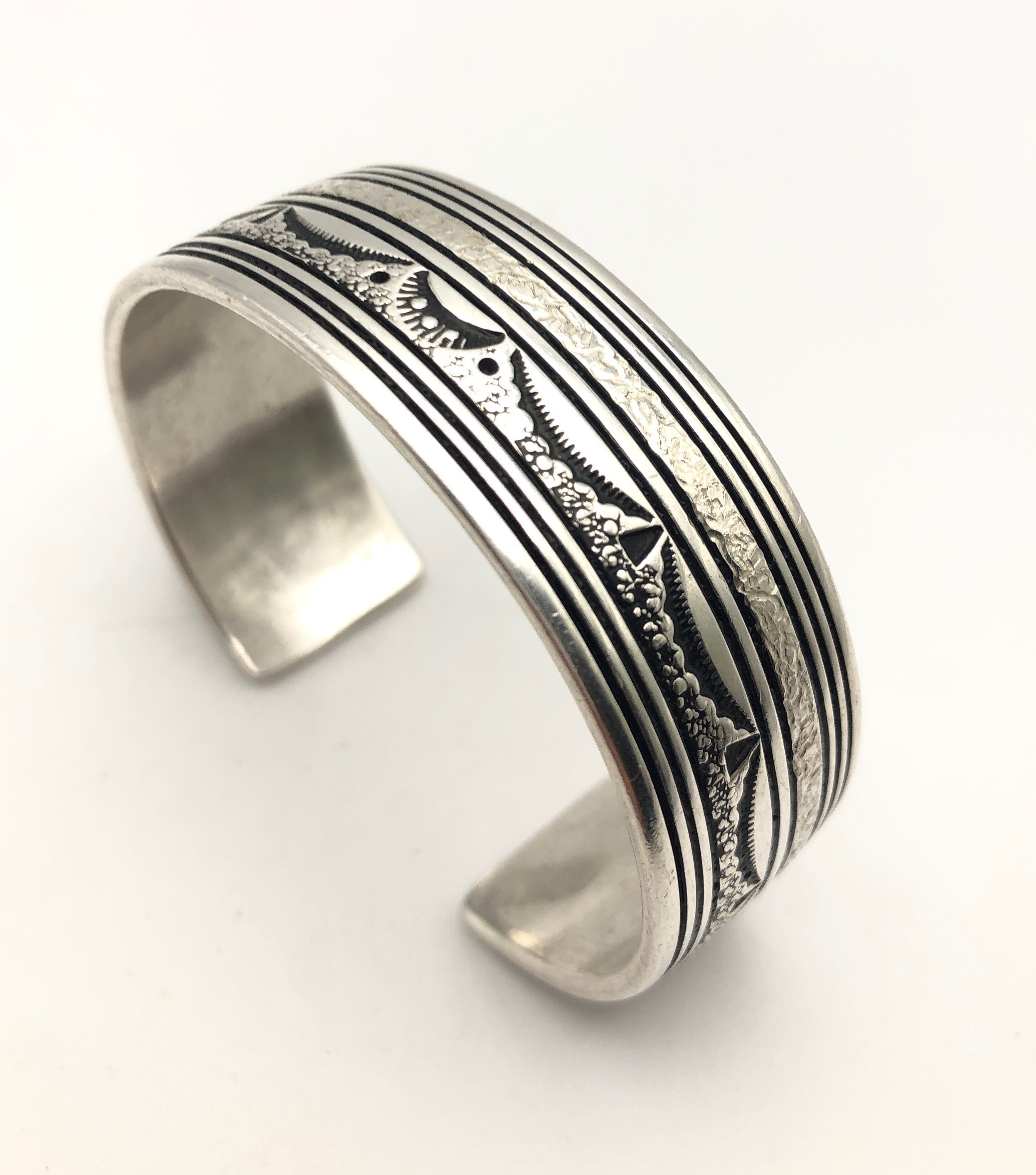 SILVER925 NAVAJO BRACELET/シルバー/ブレスレット Navajo Stamped Sterling Silver Cuff Bracelet - Etsy
