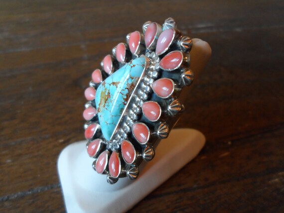 Important Vintage Native American Jewelry Navajo Tonya Rafael Turquoise Sterling Silver Bracelet Important Vintage Native American Jewelry Navajo Tonya Rafael Turquoise Sterling Silver Bracelet