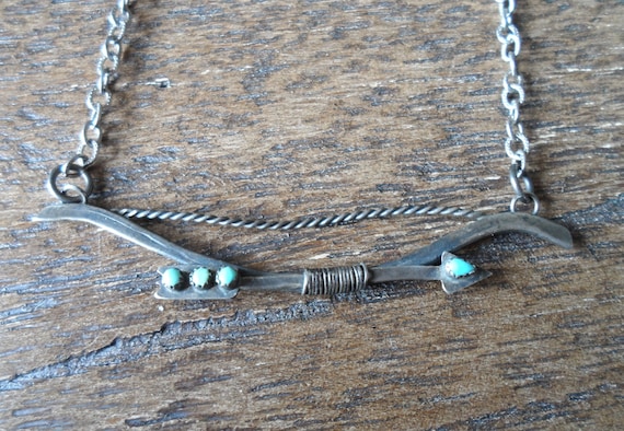 Vintage Native American Bow and Arrow Tie Bar/Cli… - image 1