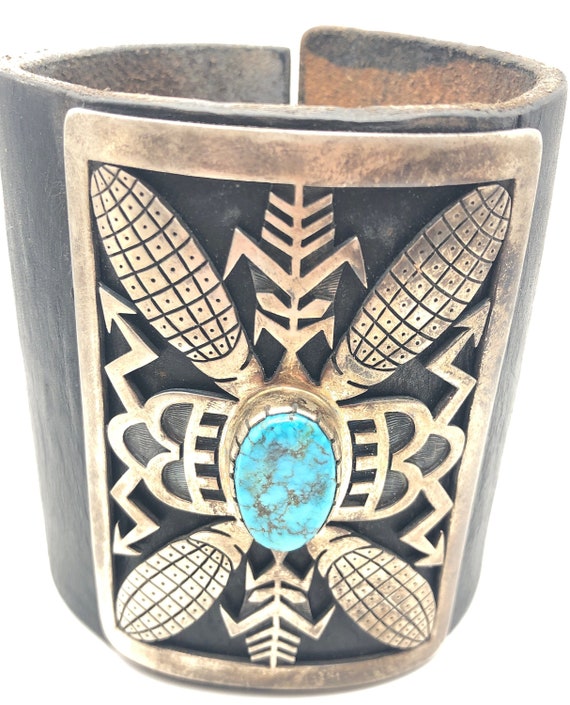 Mighty Flank Vintage Naqvajo Turquoise Native American Jewelry Silver Ketoh Bracelet Old Mighty Flank Vintage Naqvajo Turquoise Native American Jewelry Silver Ketoh Bracelet Old