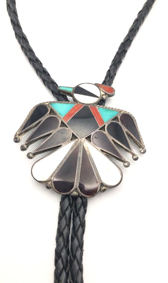 Expressive Vintage Native American Zuni Turquoise Sterling Silver Necklace Old Expressive Vintage Native American Zuni Turquoise Sterling Silver Necklace Old