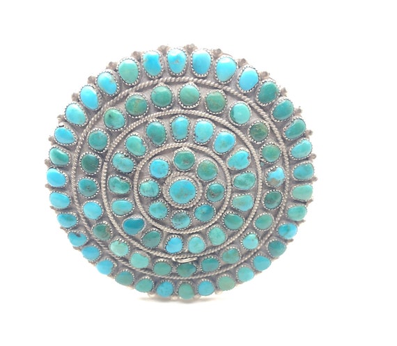 Exquisite Vintage Native American Zuni Blue Green Turquoise Sterling Silver Earrings Exquisite Vintage Native American Zuni Blue Green Turquoise Sterling Silver Earrings
