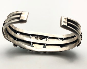 Leo Feeney Turquoise Row and Sterling Silver Cuff Bracelet - Etsy